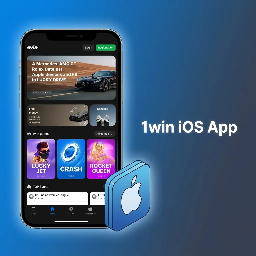 1win iOS app download guide for iPhone and iPad showing App Store installation steps for iOS 12.0 or later