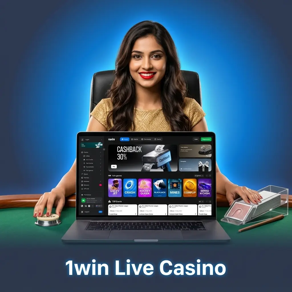 1win live casino with Evolution Gaming dealers streaming roulette, blackjack, baccarat, Andar Bahar and Teen Patti in INR