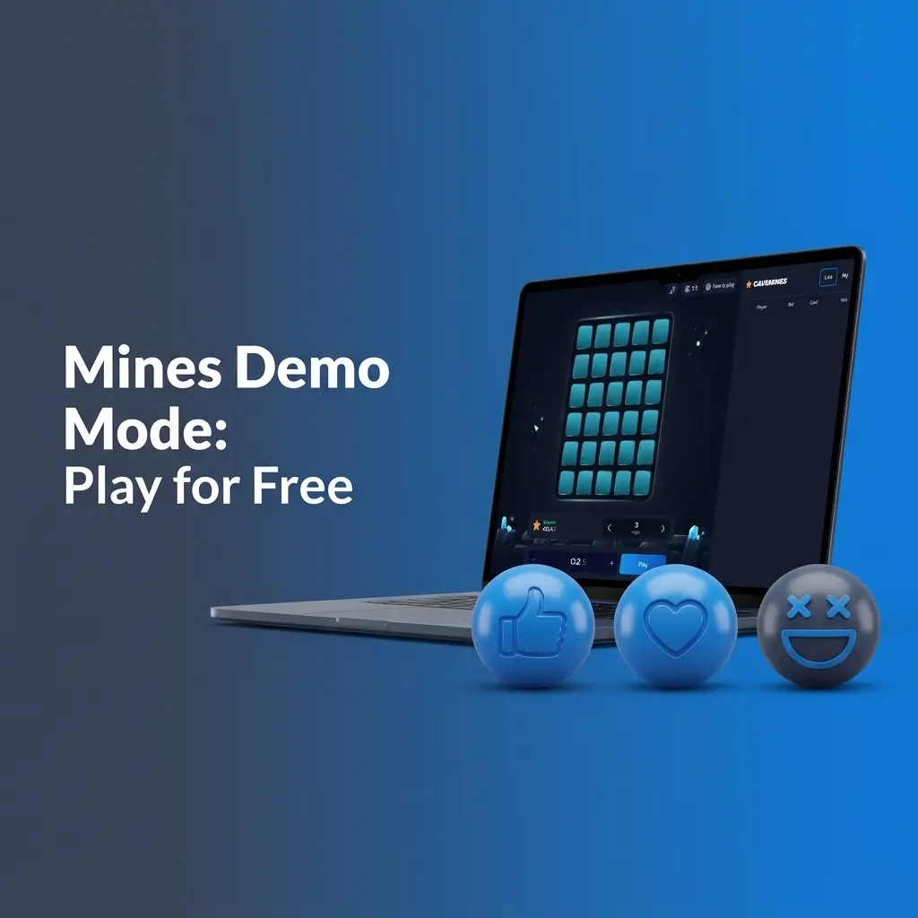 Mines demo mode on 1win showing free play with virtual credits, grid settings, mine counts and auto-cashout feature
