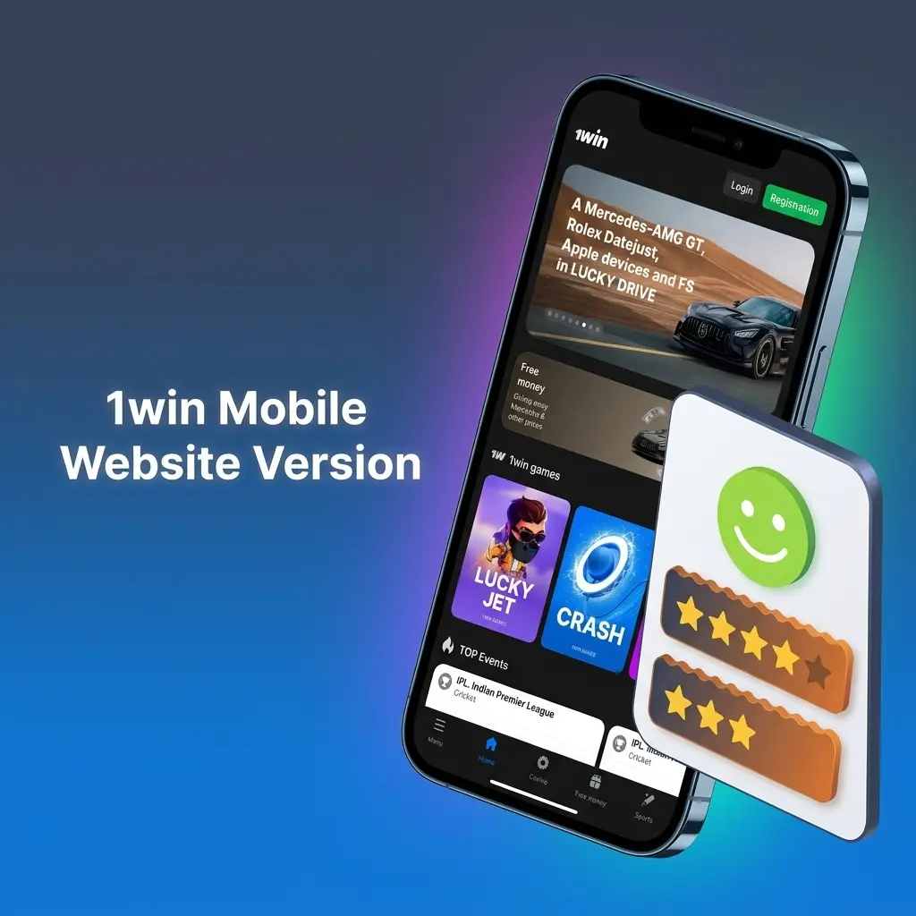 1win mobile website on smartphone browser showing sports betting and casino games with touch-optimised navigation