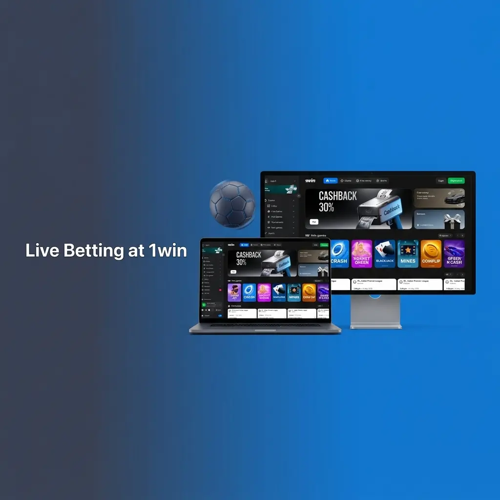 1win live betting interface showing real-time odds, live streaming, and in-play markets across cricket, football, and eSports
